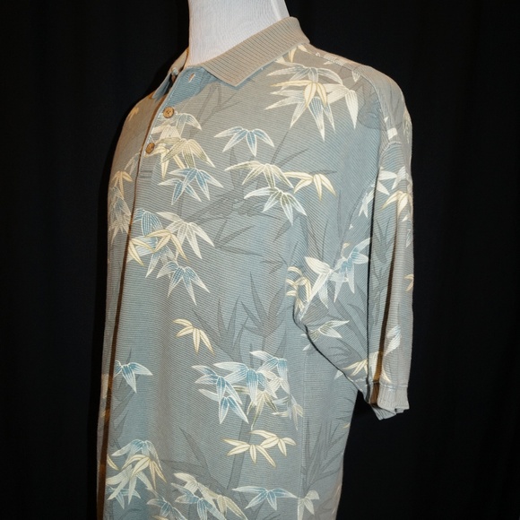 Tommy Bahama Hawaiian Polo Shirt Floral Tropical - Picture 6 of 8